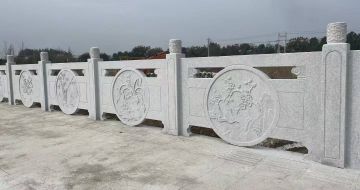 陇南芝麻白河道栏杆 石材栏杆
