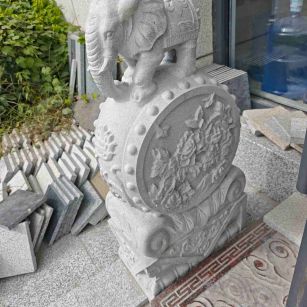 陇南芝麻白抱鼓石 庭院抱鼓石