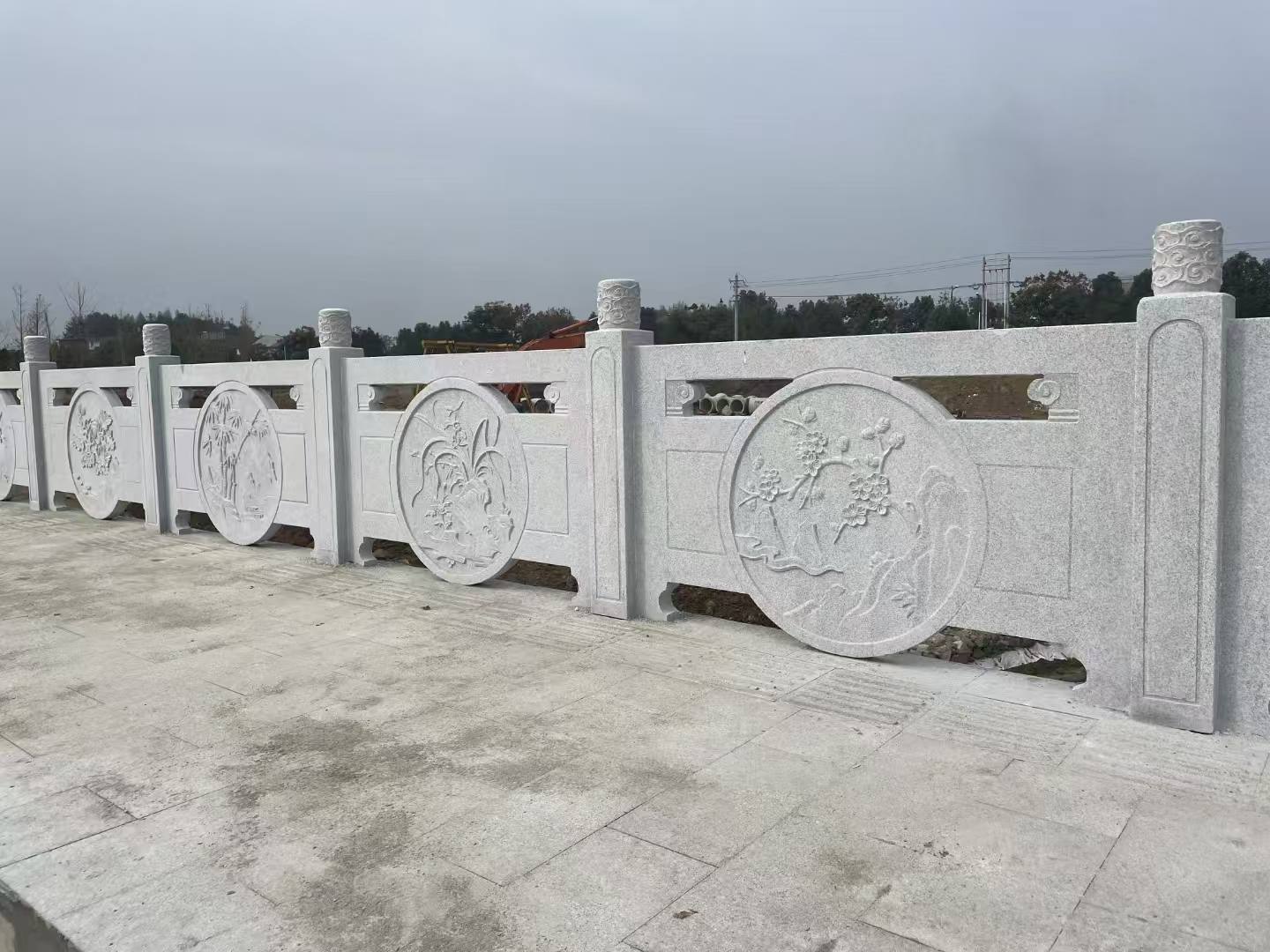 陇南芝麻白河道栏杆 石材栏杆